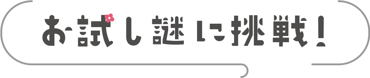 お試し謎に挑戦！